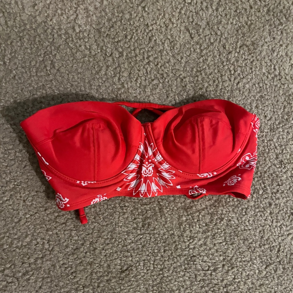 Red swimsuit top